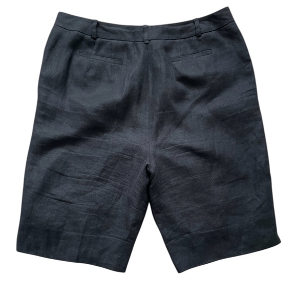 Talbots 100% Irish Linen Bermuda Shorts Coastal Minimalist Black Size 12 - Picture 4 of 10